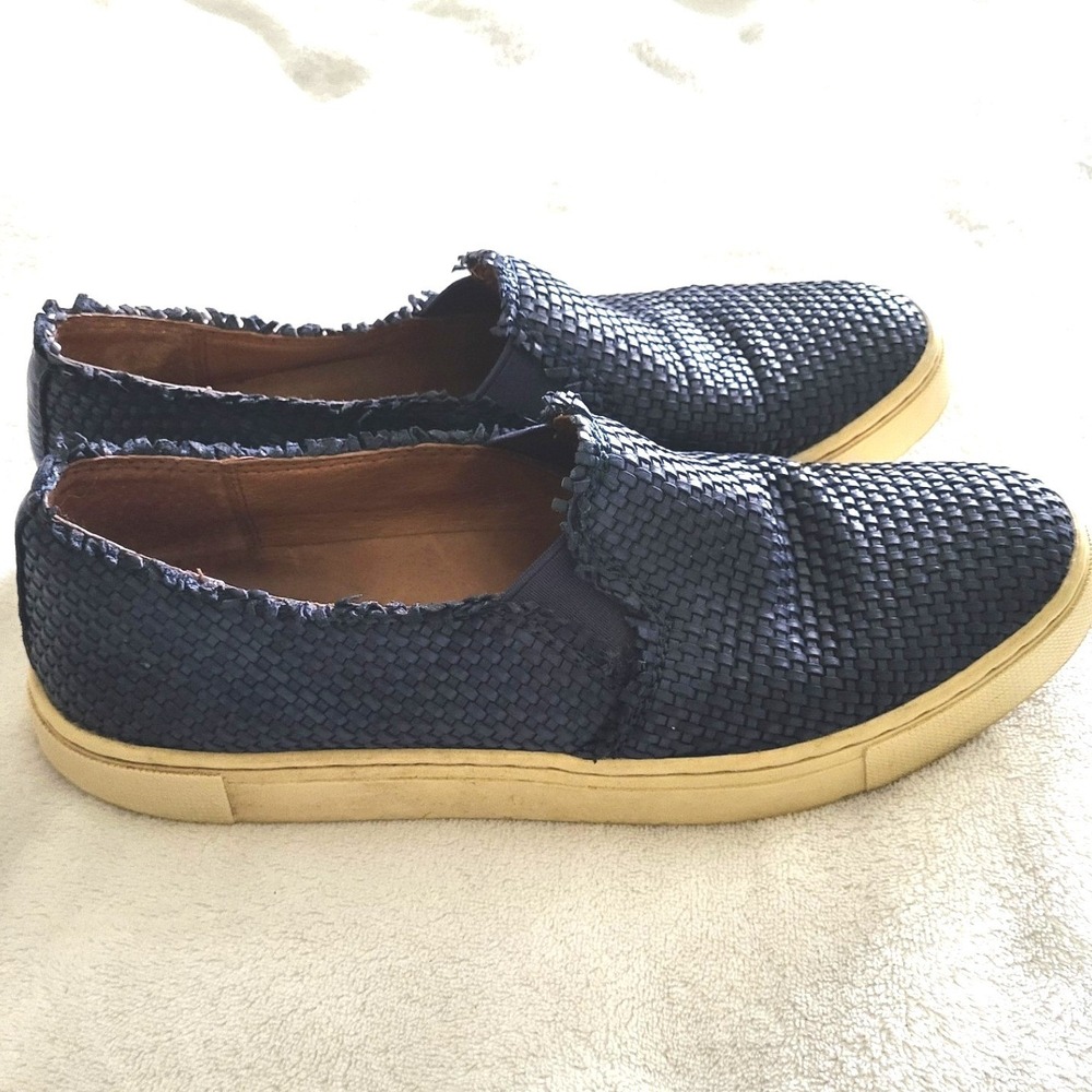 Frye Ivy Fray Sneakers Shoes Woven Basket Blue Flat Womens 7M Good Condition - Picture 6 of 7